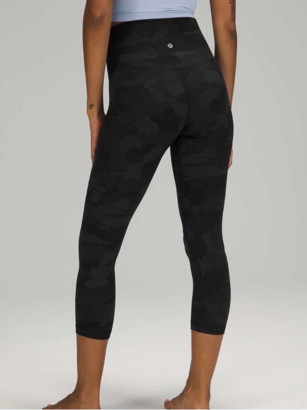Charcoal Grey and Black Camo Lululemon Align Crop *21" - Size 4